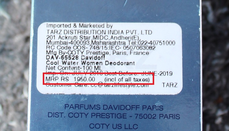 DAVIDOFF Cool Water Woman Price in india