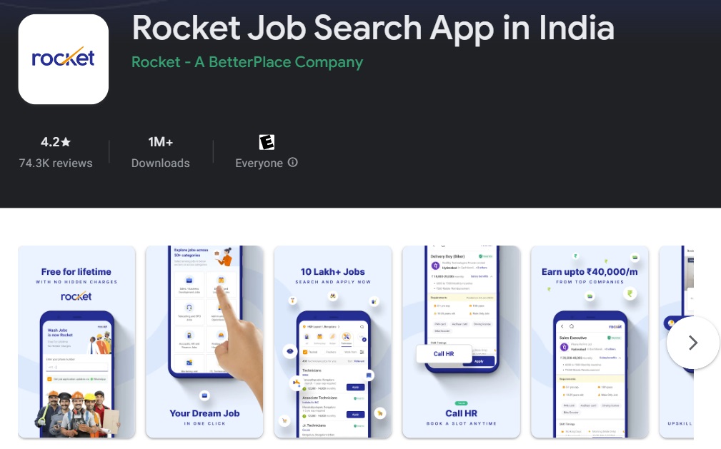 rocket job search app