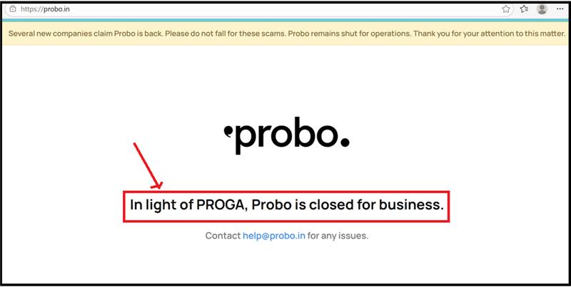 probo app official shutdown notice 2026