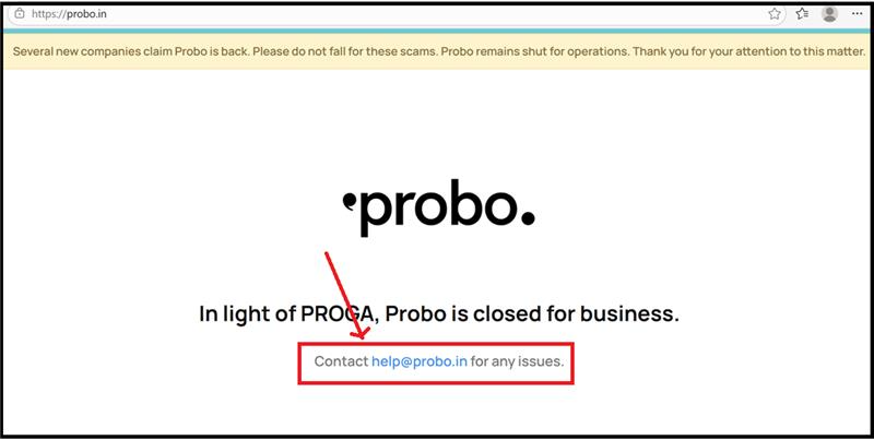 probo app withdrawal support email help